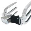 Krypt Towers Pontoon Wakeboard Rack, Square Tubing Rack Mount, Universal Clamp Fits Rails or Bimini Tubes 30mm - 34mm - Polished (Single Wakesurf) view 2