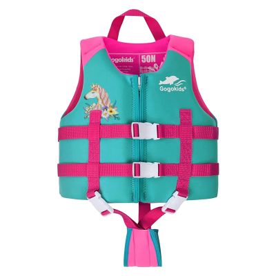 Gogokids Toddler Swim Vest, Premium Kids Swimming Jacket for 30-40-50-60-70 Lbs Girls and Boys, Floaties Vest Swimming Aid with Dual Adjustable Safety Strap for 2-9 Years in Pool/Puddle/Beach