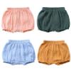 4 Pieces Summer Shorts Set Newborn Baby Girls Boys Pants Cotton Linen Blend Cute Floral Bloomers Triangle Shorts view 1