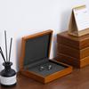 Oirlv Solid Wood Ring Jewelry Box Organizer Earrings Jewelry Drawer Organizer Tray with Lid (Grey) view 2
