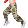 Rolanko Girls Kids Camouflage Cargo Jogger Pants with Pocket, Hip Hop Street Dance Trousers Boys Clothing (Camo, 12-14) view 2
