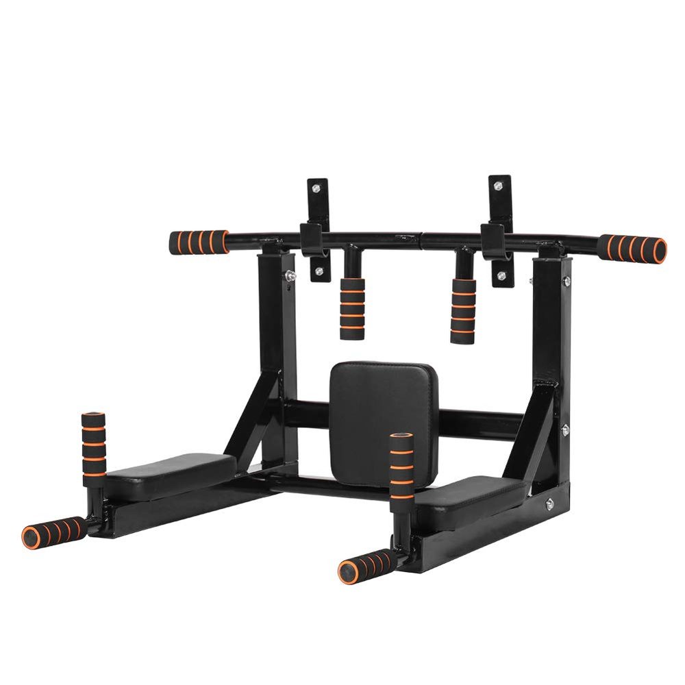 NEWAN Pull Up Bar Wall Mounted Chin Up Bar Multi-Grip Full Body Strength Training Workout Dip Bar,Power Tower Set Support to 440Lbs