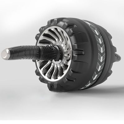 Ab Roller Wheel with Foam Knee Pad Abdominal Workout Equipment Core Exercise Wheel for Man Women Gymnastics Home Gym Core Training Fitness Equipment(Gray)