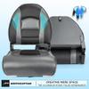NORTHCAPTAIN Deluxe A Pair of Marine High Back Folding Fishing Boat Seat,Stainless Steel Screws Included,Charcoal/Black(2 Seats) view 4