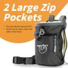 Chalk Bag for Rock Climbing, Climbing Chalk Bag for Bouldering with 2 Large Zipper Storage Pockets, Premium Gym Chalk Bag for Weightlifting, Great Gift and Rock Climbing Gear, Gray view 3