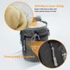 Chalk Bag for Rock Climbing, Climbing Chalk Bag for Bouldering with 2 Large Zipper Storage Pockets, Premium Gym Chalk Bag for Weightlifting, Great Gift and Rock Climbing Gear, Gray view 4