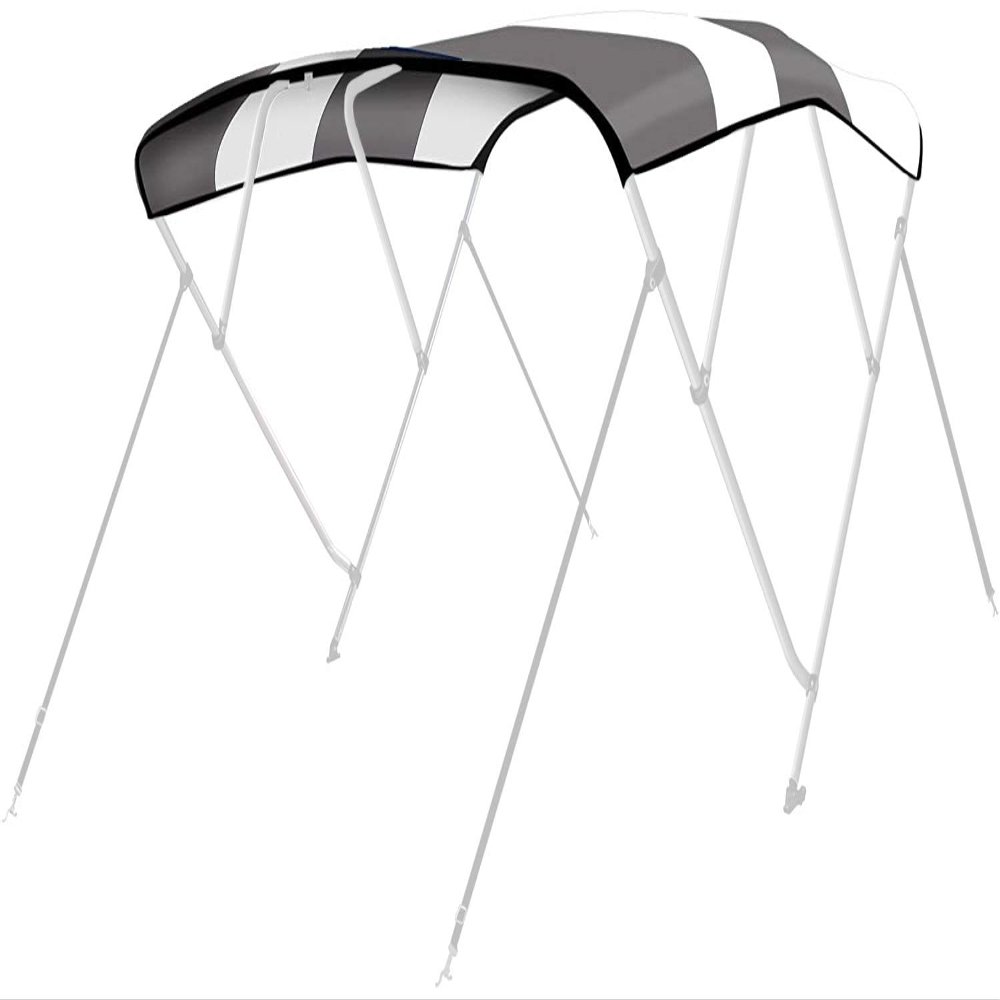 Leader Accessories Light Grey/White, Fits 4 Bow 8'L x 54" H x 54"-60" W 600D Polyester Bimini Canvas Replacement Without Poles