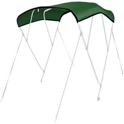 Leader Accessories 3 Bow and 4 Bow 600D Polyester Bimini Canvas Replacement Without Poles (Green, Fits 4 Bow 8'L x 54" H x 54"-60" W)