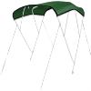 Leader Accessories 3 Bow and 4 Bow 600D Polyester Bimini Canvas Replacement Without Poles (Green, Fits 4 Bow 8'L x 54" H x 54"-60" W) view 1