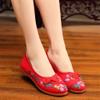 Women's Slip on Flats,Traditional Chinese Style Embroidered Round Toe Ballet Flats ShoesRed 7 view 2