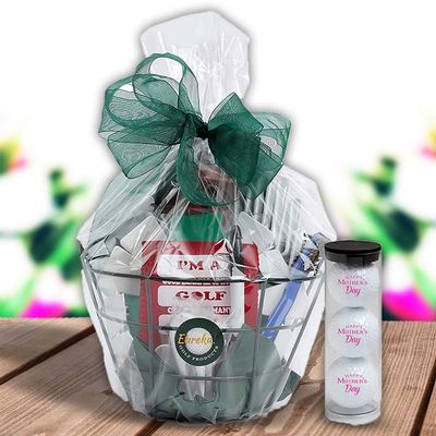 The Mother's Day Golf Themed Gift Basket | Personalized Gift for Mom | 12 Essential Accessories for Golfers