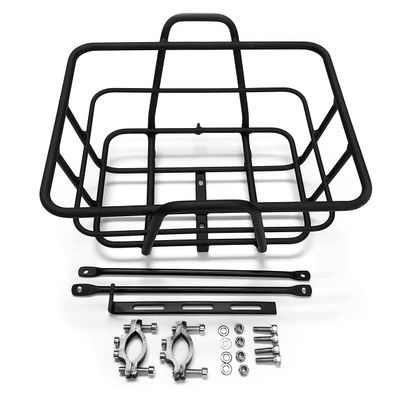 EMOJO Durable Aluminum Alloy Bike Basket Front 55Lb Large Cpacity Bike Cargo Basket Easy Installation for Most Electric Bikes and Cycling Bike