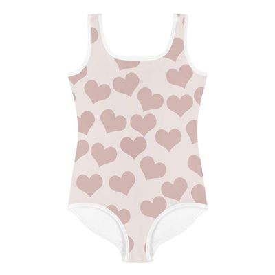 Floating Hearts Kids Swimsuit, 3T Pink