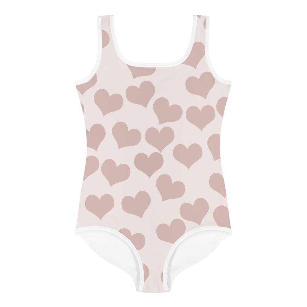 Floating Hearts Kids Swimsuit, 3T Pink