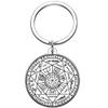 Dacai Saint Michael The Seals of the Seven Archangels Protection Amulet Seal Solomon Kabbalah Mens Womens Stainless Steel Keychain Polished Key Ring view 1