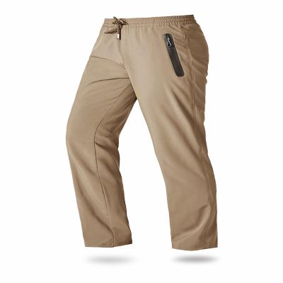 Boladeci Stretch Travel Pants for Men Fishing Sun Protection Casual Lounge Lightweight Summer Hiking Hot Weather Sweatpants for Men Khaki 32