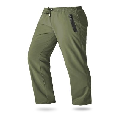 Boladeci Mens Lightweight Hiking Pants Quick Dry Stretch Breathable Elastic Waist Sun Protection Polyester Water Resistant Sweatpants for Men Olive 32