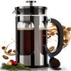 BAYKA French Press Coffee Maker, Easy to use,Large 304 Stainless Steel Coffee Press, Cold Brew Heat Resistant Thickened Borosilicate Coffee Pot for Camping Travel Gifts, 34 Ounce, Dark Pewter view 1