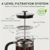 BAYKA French Press Coffee Maker, Easy to use,Large 304 Stainless Steel Coffee Press, Cold Brew Heat Resistant Thickened Borosilicate Coffee Pot for Camping Travel Gifts, 34 Ounce, Dark Pewter view 4