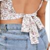 Floerns Women's Floral Print Square Neck Backless Tie Back Crop Top Blouse A Multi XL view 4