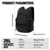 Mardingtop 25L Tactical Backpacks Molle Hiking daypacks for Camping Hiking Military Traveling Motorcycle Black view 2