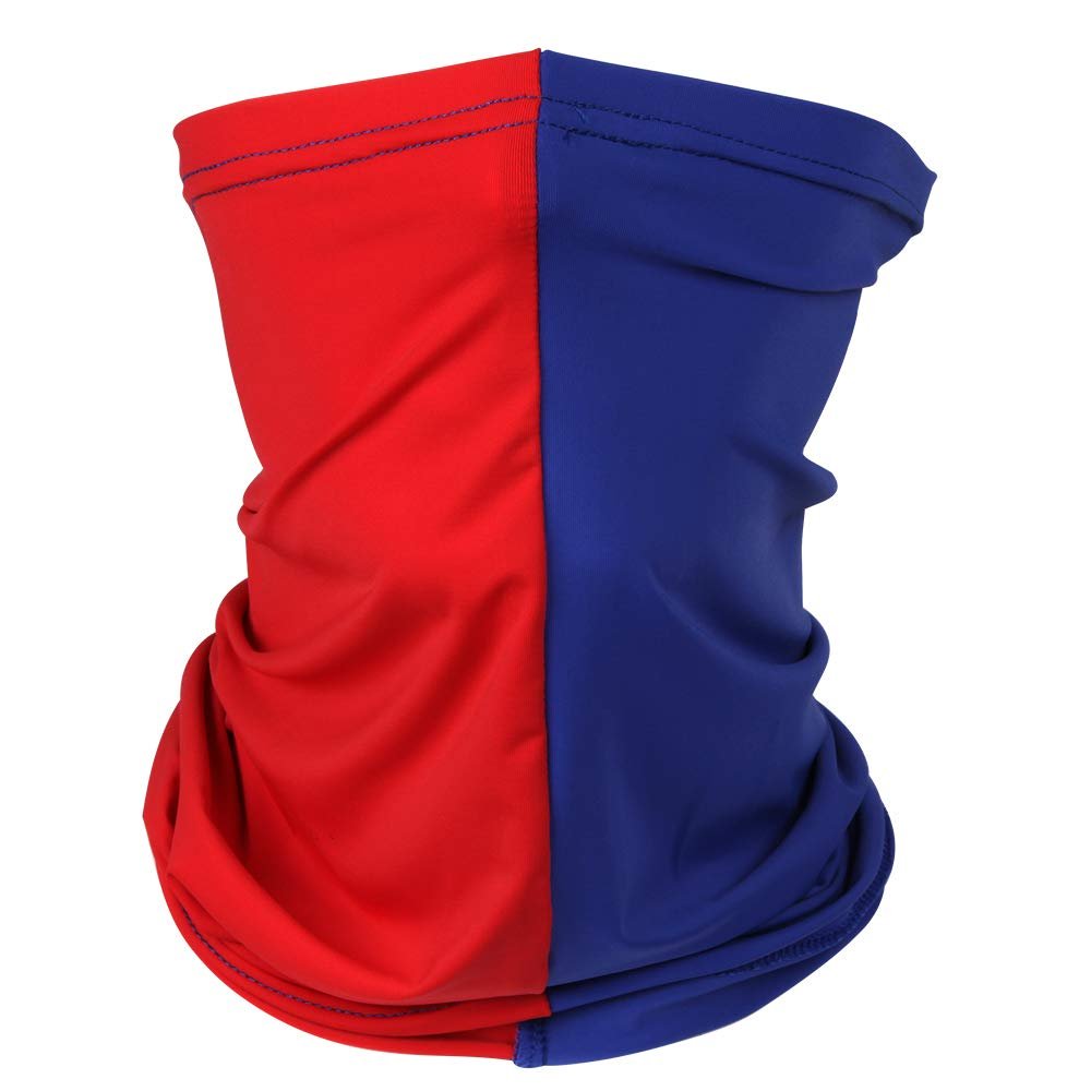 Headband Headwear Scarf Neck Gaiter Balaclavas Bandana Dustproof Sun Dust Protection for Outdoors Sports Hiking Cycling Running Fishing (Royal Blue/Red)