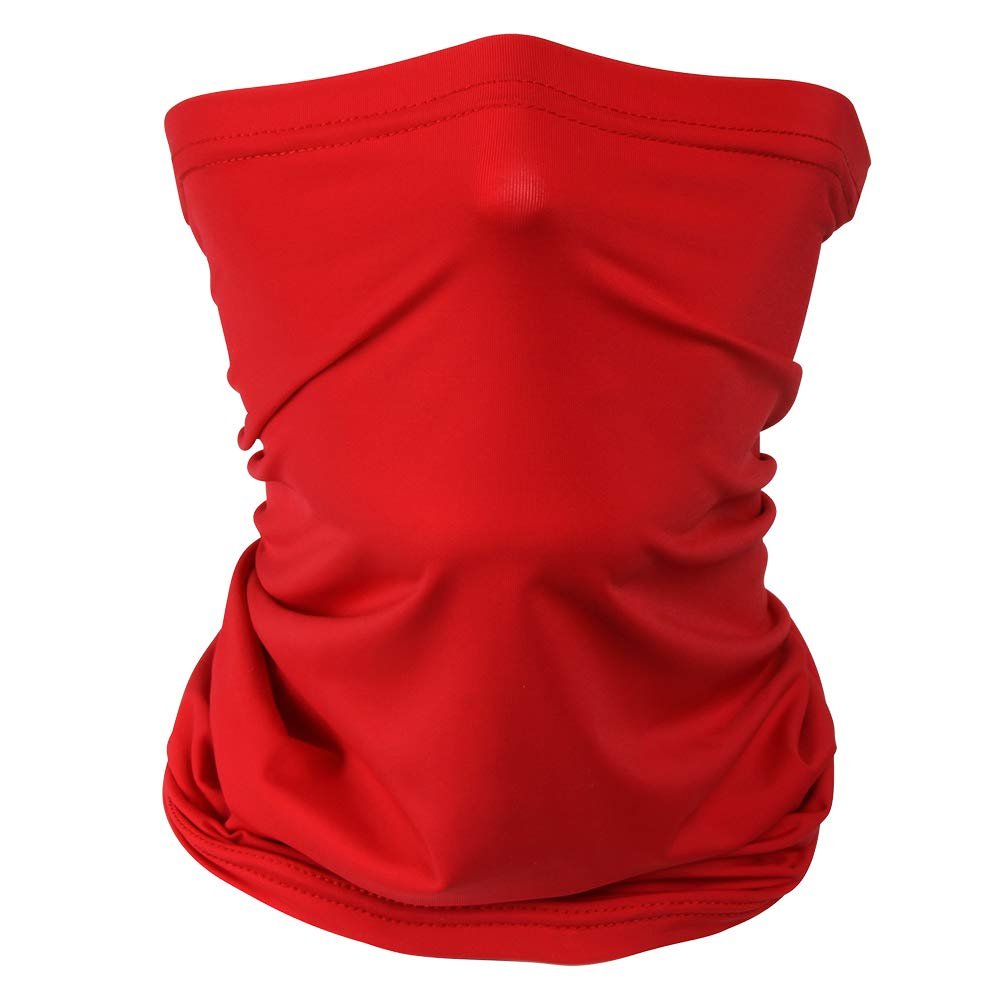Headband Headwear Scarf Neck Gaiter Balaclavas Bandana Dustproof Sun Dust Protection for Outdoors Sports Hiking Cycling Running Fishing (Red)