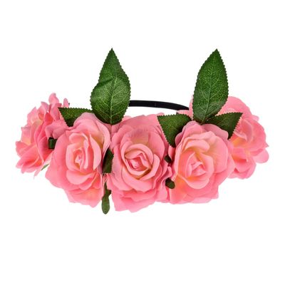 Accesyes Mexican Headpiece Day of Dead Headband Dia de Los Muertos (Pink-HB)