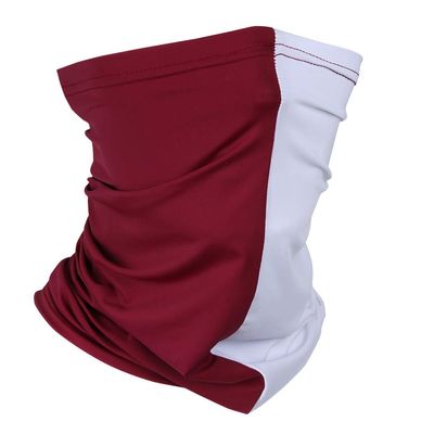 Headband Headwear Scarf Neck Gaiter Balaclavas Bandana Dustproof Sun Dust Protection for Outdoors Sports Hiking Cycling Running Fishing (Maroon/White)