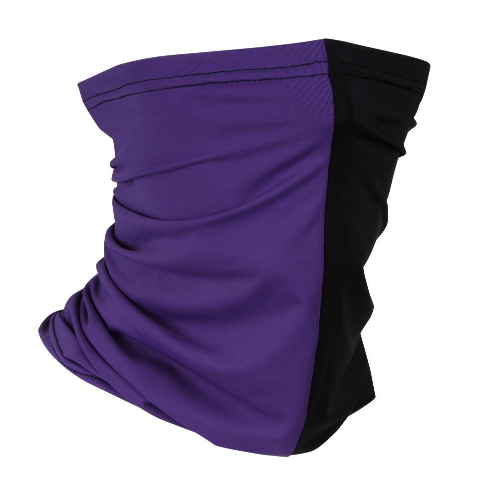 Headband Headwear Scarf Neck Gaiter Balaclavas Bandana Dustproof Sun Dust Protection for Outdoors Sports Hiking Cycling Running Fishing (Purple/Black)