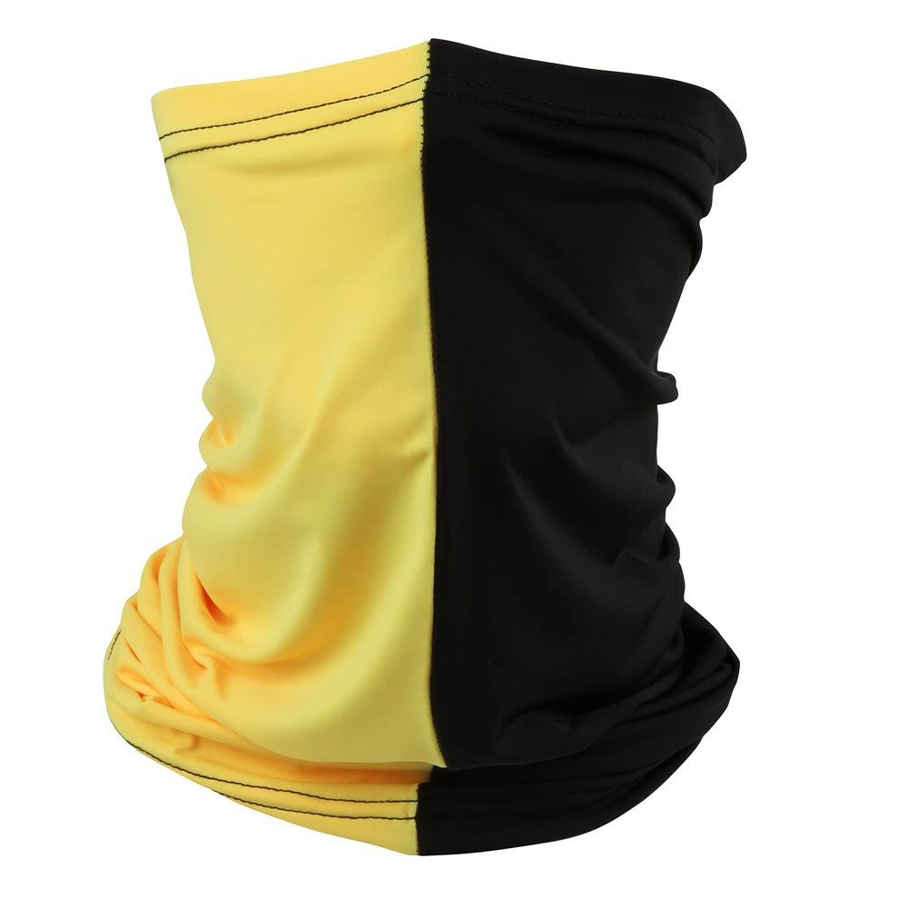 Headband Headwear Scarf Neck Gaiter Balaclavas Bandana Dustproof Sun Dust Protection for Outdoors Sports Hiking Cycling Running Fishing (Yellow/Black)