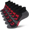 APTYID Women's Performance Athletic Ankle Running Socks, Size 6-9, Black, 6 Pairs view 1