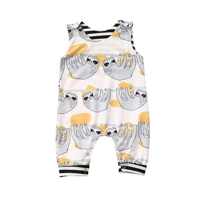 jiaoutky Newborn Infant Baby Boy Girl Clothes Dinosaur Sleeveless Romper One-Piece Bodysuit Jumpsuit Outfits Clothing (sloth, 18-24 Months)