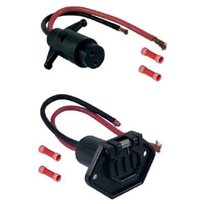 Boat Marine Heavy Duty 2 Wire 12-24 Volt 60 amp Trolling Motor 8g Plug Socket Set