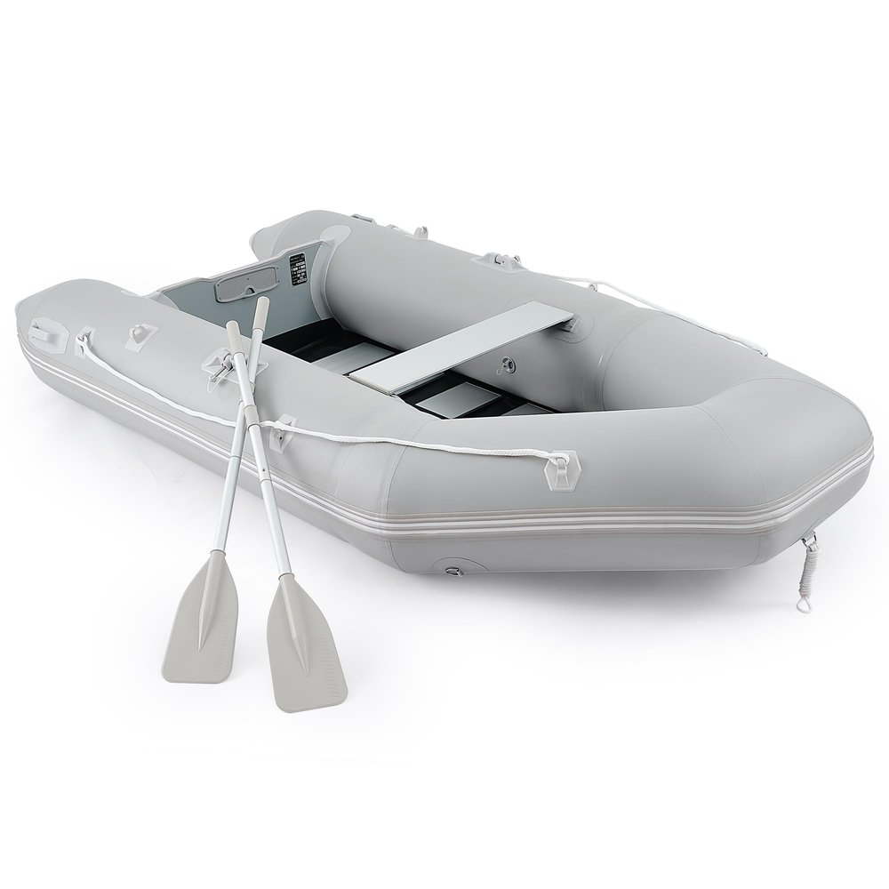 CO-Z 10ft Inflatable Dinghy Boat for 4 Adults, 990lb Capacity Heavy-Duty PVC Raft with Aluminum Floor & Oars, Motor Mount, Kayak-Style Tender for Fishing, Rescue & Water Sports