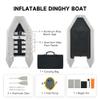 CO-Z 10ft Inflatable Dinghy Boat for 4 Adults, 990lb Capacity Heavy-Duty PVC Raft with Aluminum Floor & Oars, Motor Mount, Kayak-Style Tender for Fishing, Rescue & Water Sports view 3
