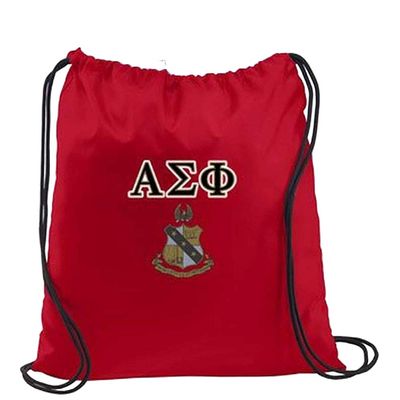 Greekgear Alpha Sigma Phi Crest Shield Cinch Sack