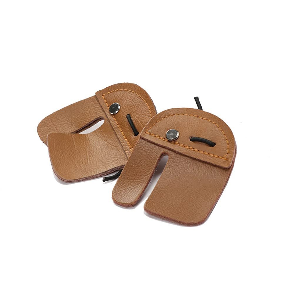 Obert Handmade Archery Finger Protecter Glove Hand Tab Guard Hunting Fingers Protector for Shooting Hunting Bow String Brown