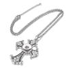 18Mm Ginger Snap Button Jewelry Vintage Cross Pendant Necklace With Stainless Steel Chain