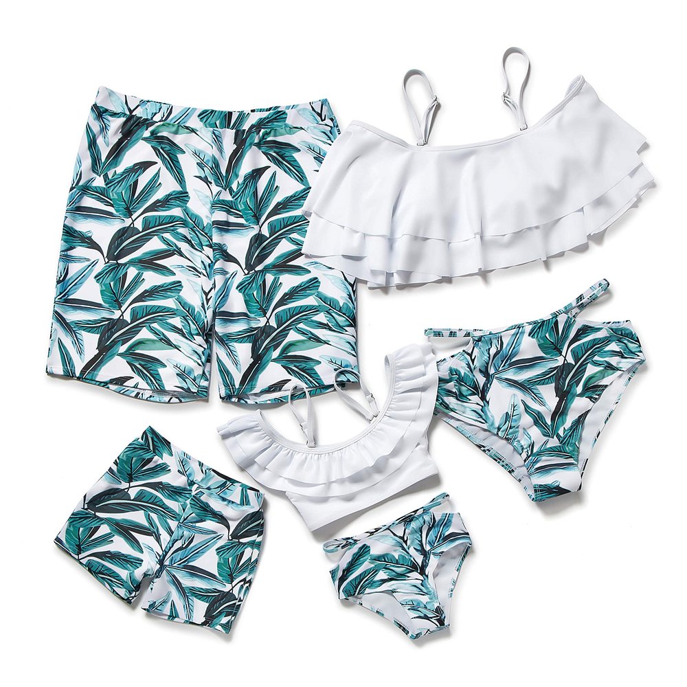 Herbeeza Family Matching Swimsuits, Printed Swimming Pants for Man Youth,Boys,Athletic Swimwear Jammers