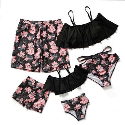 Herbeeza Family Matching Swimsuits, Printed Swimming Pants for Man Youth,Boys,Athletic Swimwear Jammers