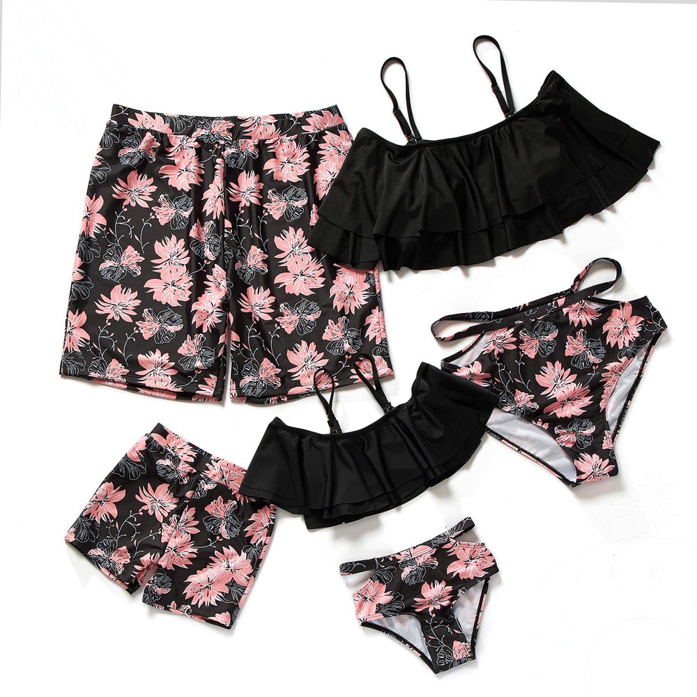 Herbeeza Family Matching Swimsuits, Printed Swimming Pants for Man Youth,Boys,Athletic Swimwear Jammers