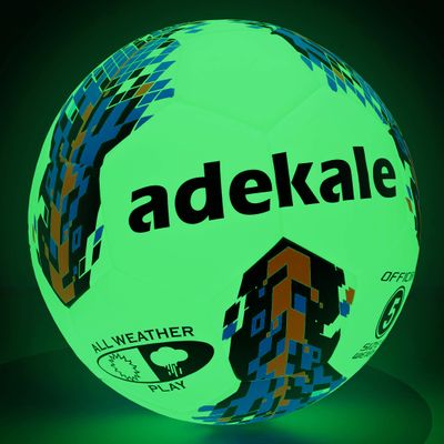 Soccer Balls Glow in the Dark Soccer Ball Size 3/4/5, Official Size Soccer Ball, Indoor/Outdoor Normal Soccer, Light Up Training Ball with Pump and Needles, Ideal Gift Street Ball Game for Men