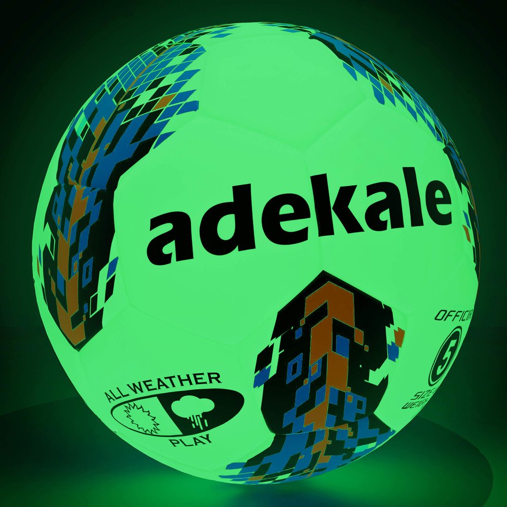 Soccer Balls Glow in the Dark Soccer Ball Size 3/4/5, Official Size Soccer Ball, Indoor/Outdoor Normal Soccer, Light Up Training Ball with Pump and Needles, Ideal Gift Street Ball Game for Men