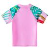Girls Two Piece Swimsuit Floral UPF 50+ Rash Guard Set Kids Swimwear S324_FlamingoPink_12A Flamingo Pink view 3