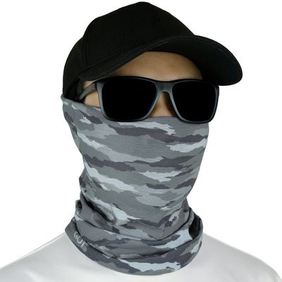 Fishing Mask - Camo Neck Gaiter Face Mask for Men & Women - Sun Protection Face Cover - Bandana, Scarf (Disruptive Stone Camo)