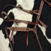 Showman Leather Single Ear Headstall & Breast Collar Set w/Buckstitch Trim & Reins view 3