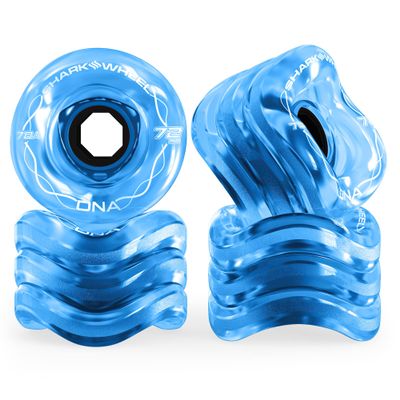 Shark Wheel 72mm 78a Longboard Cruising Wheels, DNA Formula, Set of 4 Wheels (Sapphire., 72mm)
