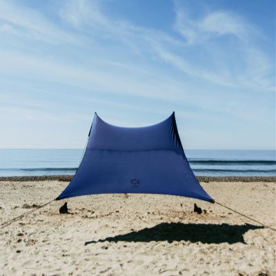 Neso Gigante Portable Beach Tent Sun Shelter - Lightweight Beach Shade Canopy - Easy Setup for Family Outings - Patented Reinforced Corners - UPF 50+ Sun Protection - 8ft Tall, 11 x 11ft - Navy