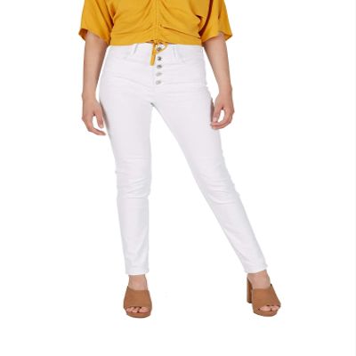 Numero Women's High Rise Skinny Jeans White